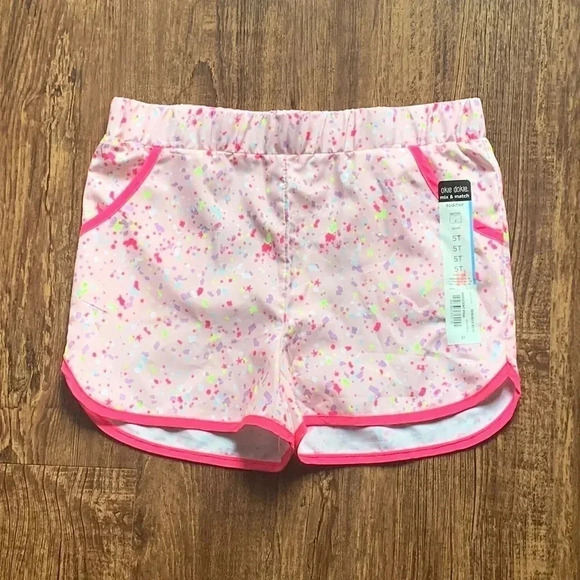Girls Okie Dokie Athletic Pink Confetti Shorts 5T - Picture 1 of 5